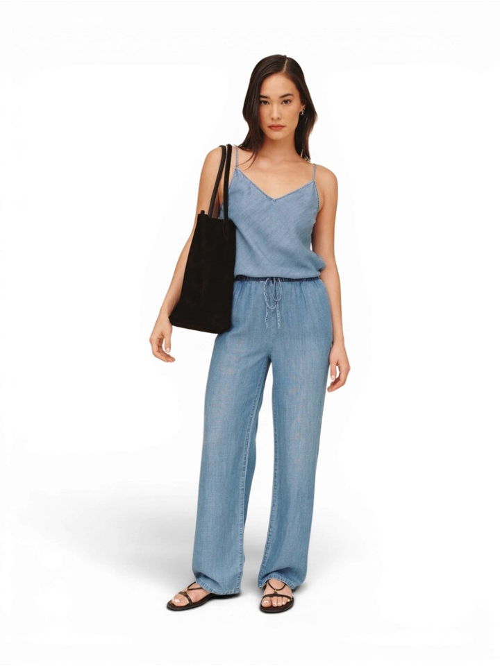 Blauwe losvallende broek in jeanslook Bella Dahl