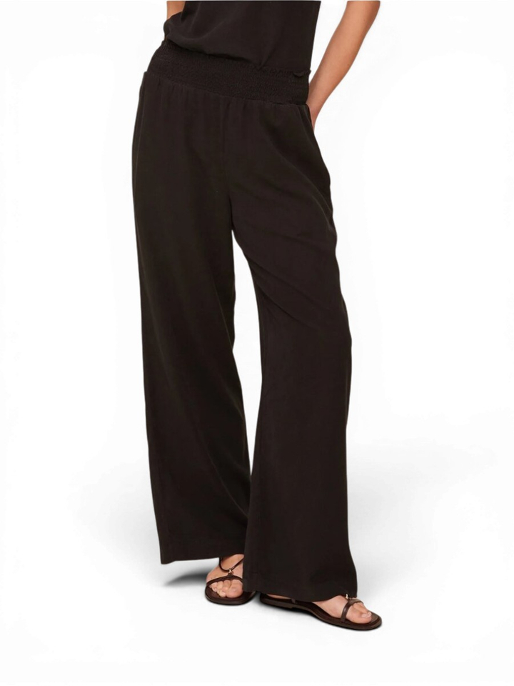 Zwarte soepelvallende broek met elastiek Bella Dahl 