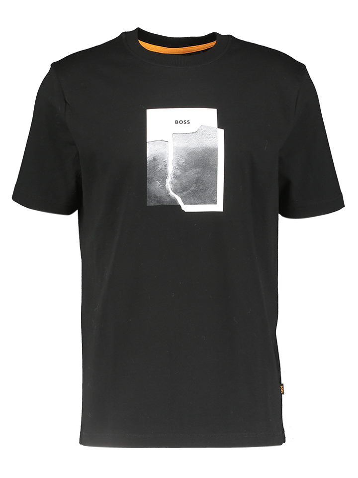 Zwarte t-shirt met opdruk Hugo Boss 