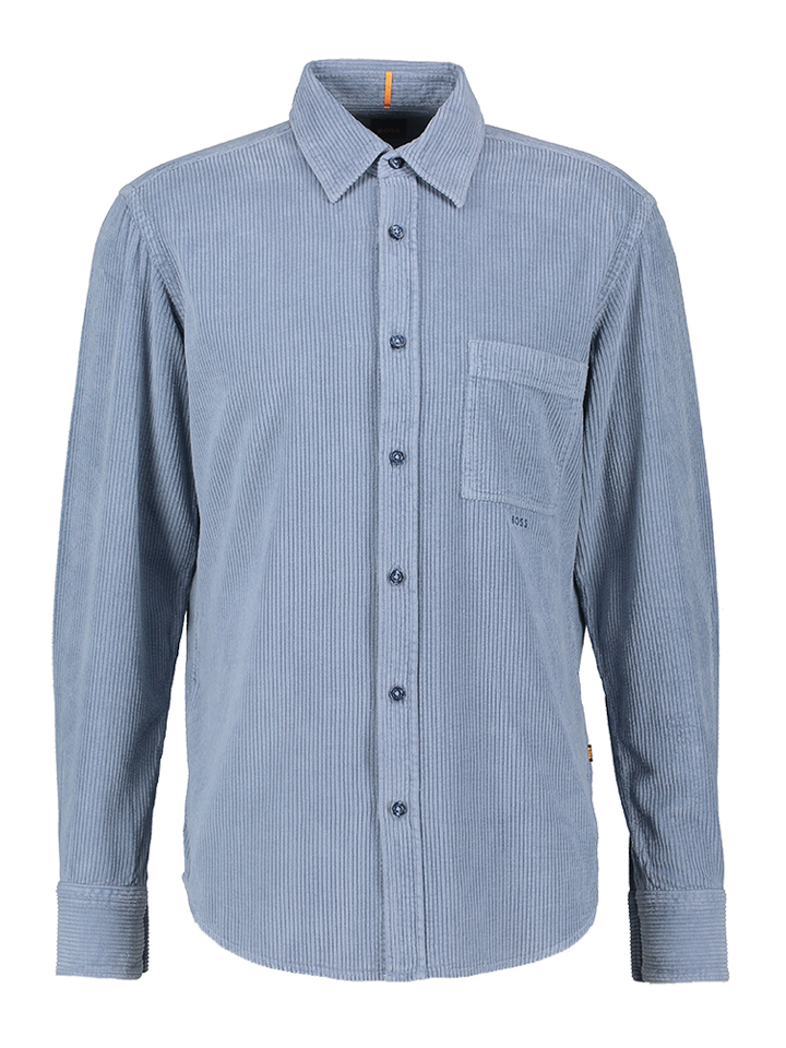 Blauw hemd in dikkere stof Hugo Boss