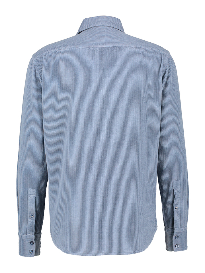 Blauw hemd in dikkere stof Hugo Boss