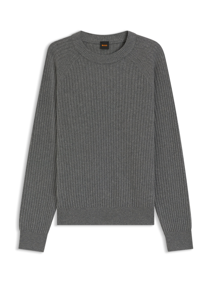 Grijz egebreide trui Hugo Boss