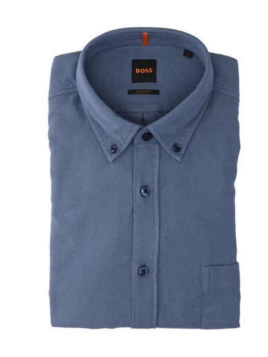 Lichtblauw katoenen hemd (regular fit) met lange mouwen Hugo Boss