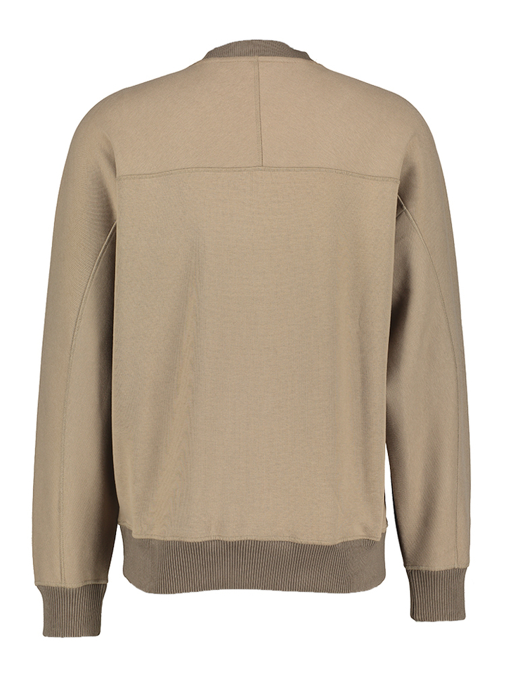 Mokka kleurige sweater met ronde hals We Heavy Hugo Boss