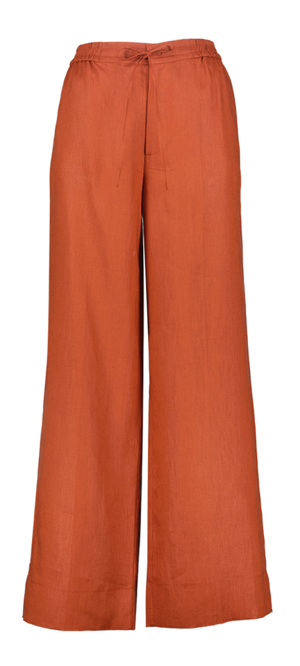 Roestkleurige broek met broderie detail Twinset Milano