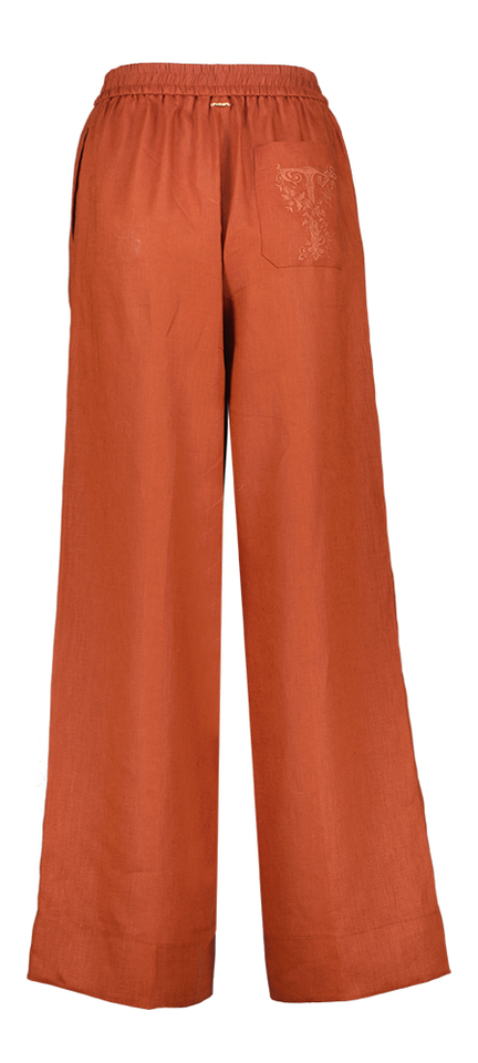 Roestkleurige broek met broderie detail Twinset Milano