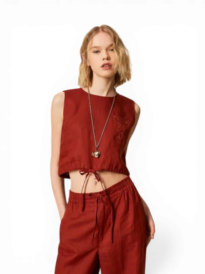 Roestkleurige top Twinset 