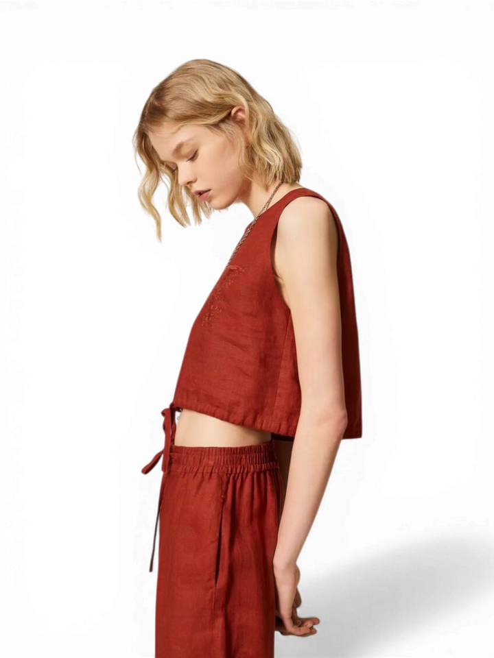 Roestkleurige top Twinset 