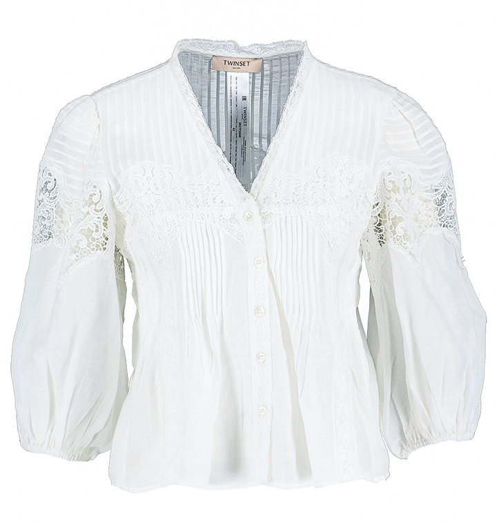 Witte bloes met kant Twinset 
