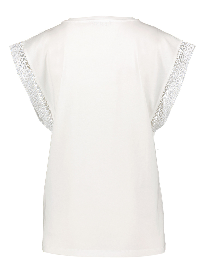 Witte T-shirt met detail aan de mouw Twinset 