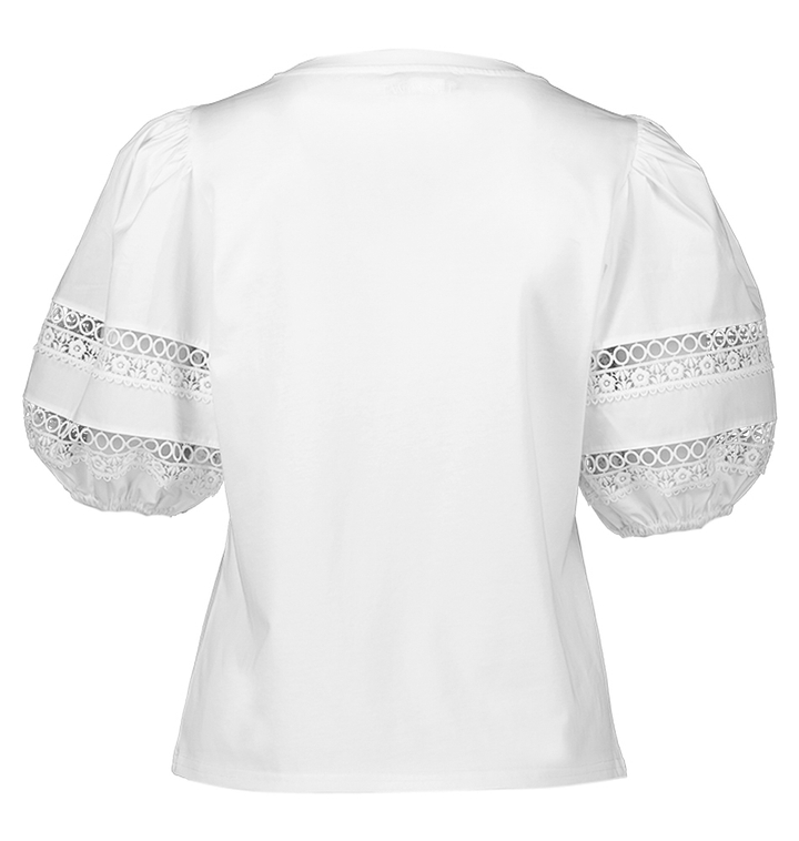 Witte t-shirt met fantasie aan de mouwen Twinset Milano