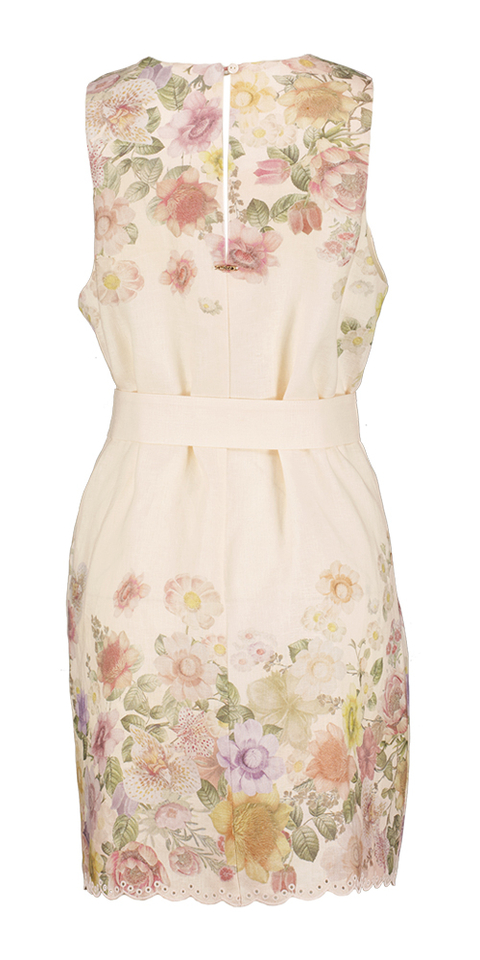 Linnen jurk in bloemenprint Twinset