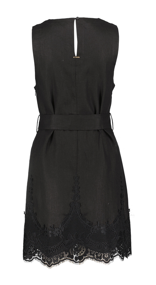 Zwarte jurk met kanten boord Tinwset 