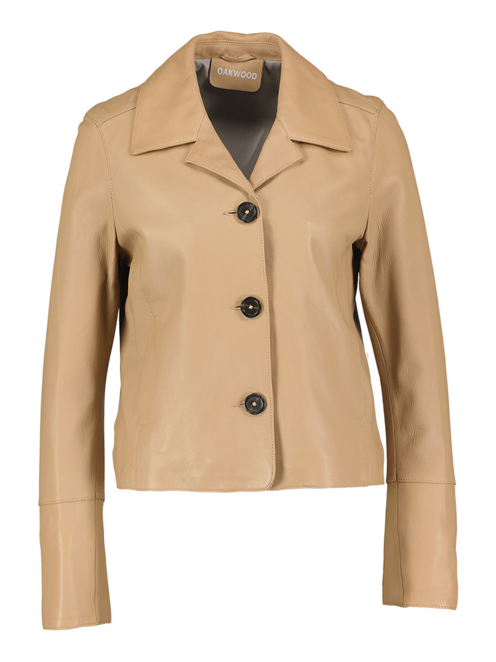 Bruine lederen korte jas Lexia Oakwood 