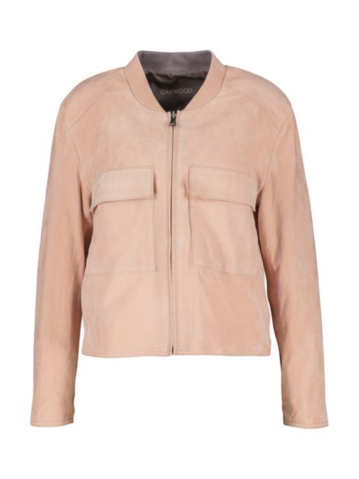 Roze omkeerbare waterafstotende jas in geitenleer suede Oakwood