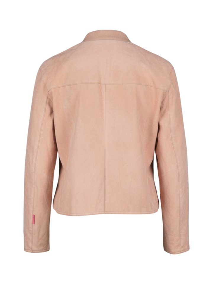 Roze omkeerbare waterafstotende jas in geitenleer suede Oakwood 
