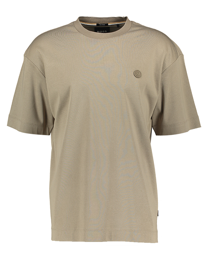 Bruingroene katoenen t-shirt Tames Hugo Boss