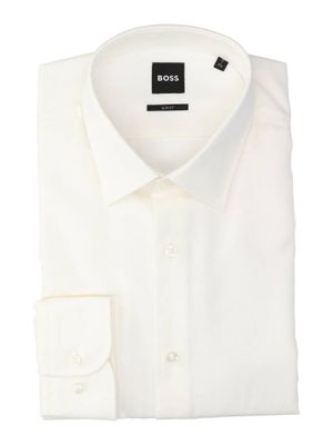 Vanille katoenen hemd (regular fit) met details en lange mouwen Hugo Boss