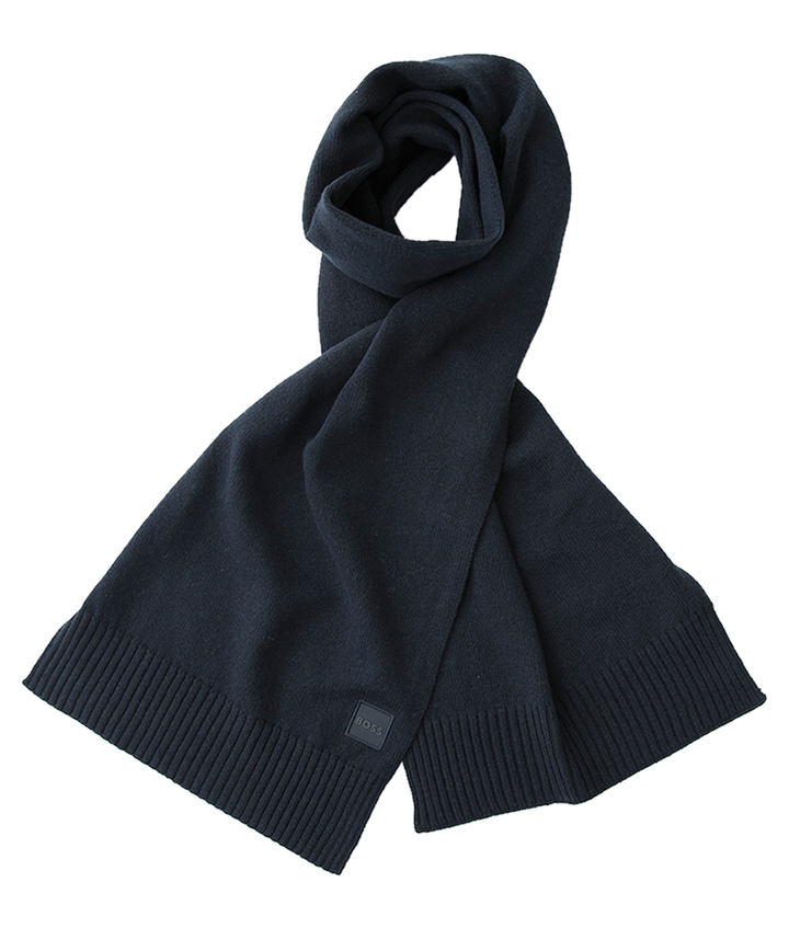 Donkerblauwe wollen sjaal Akaio Hugo Boss