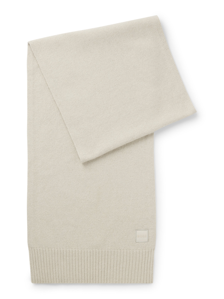Beige wollen sjaal Akaio Hugo Boss