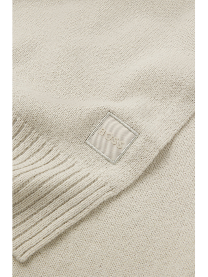 Beige wollen sjaal Akaio Hugo Boss