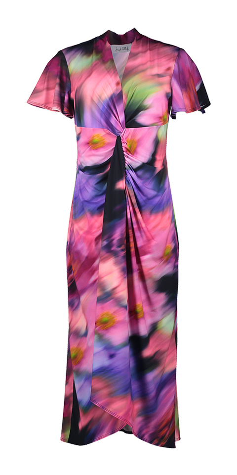 Multi-color jurk met v-hals Joseph Ribkoff
