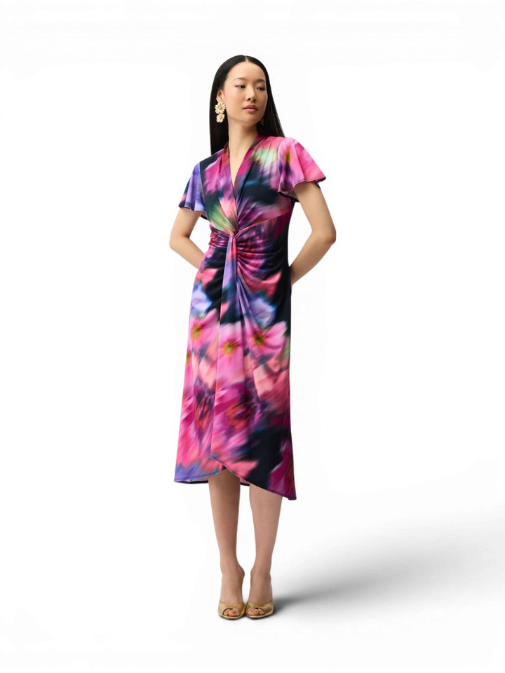 Multi-color jurk met v-hals Joseph Ribkoff
