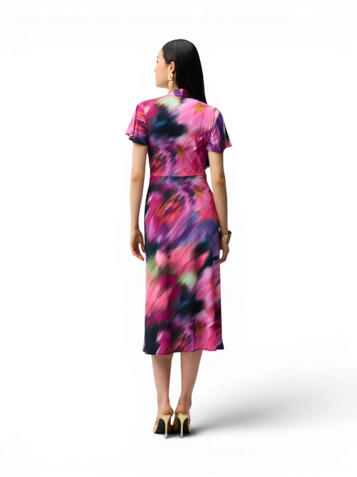 Multi-color jurk met v-hals Joseph Ribkoff