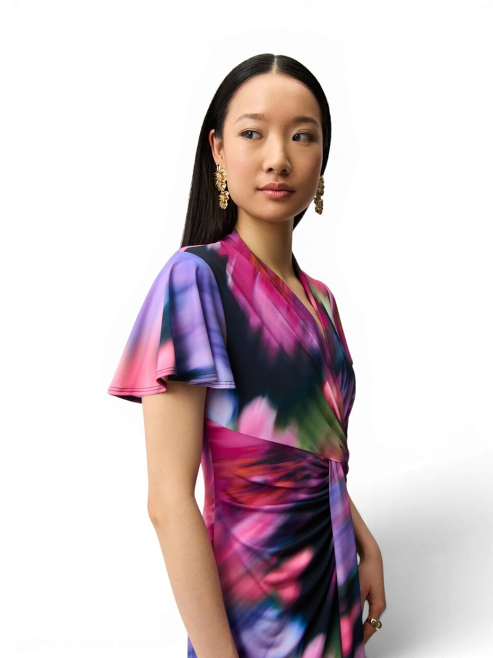 Multi-color jurk met v-hals Joseph Ribkoff