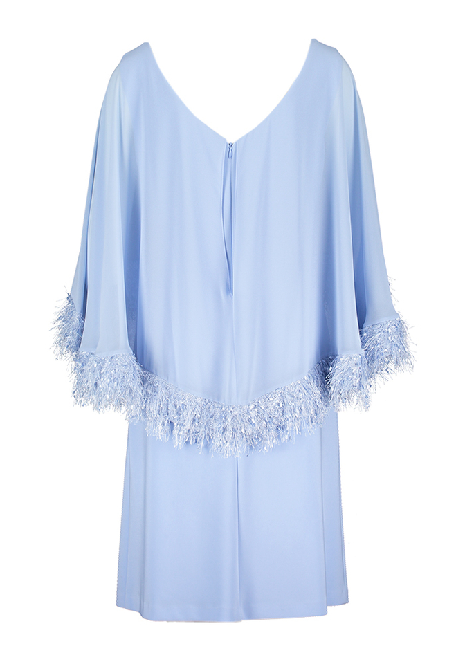 Lichtblauwe jurk met detail aan de cape Joseph Ribkoff