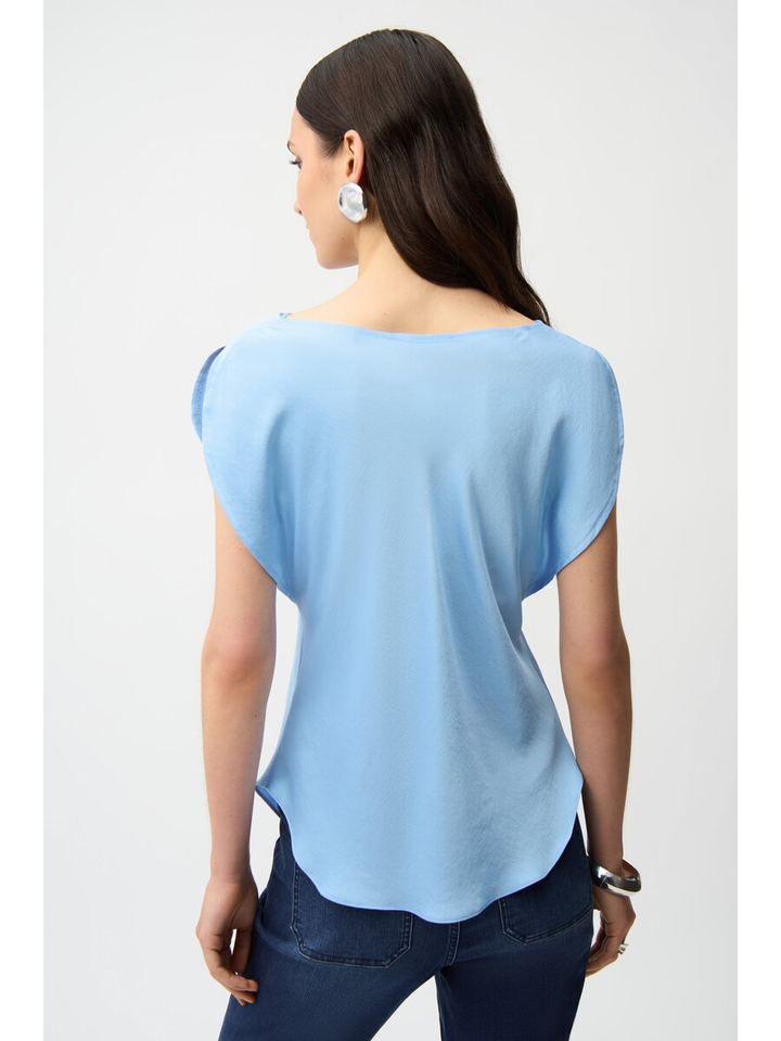 Blauwe glanzende top Joseph Ribkoff