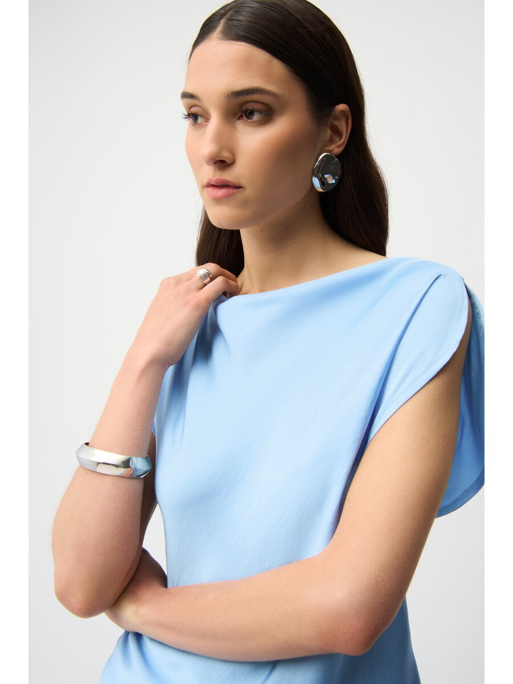 Blauwe glanzende top Joseph Ribkoff