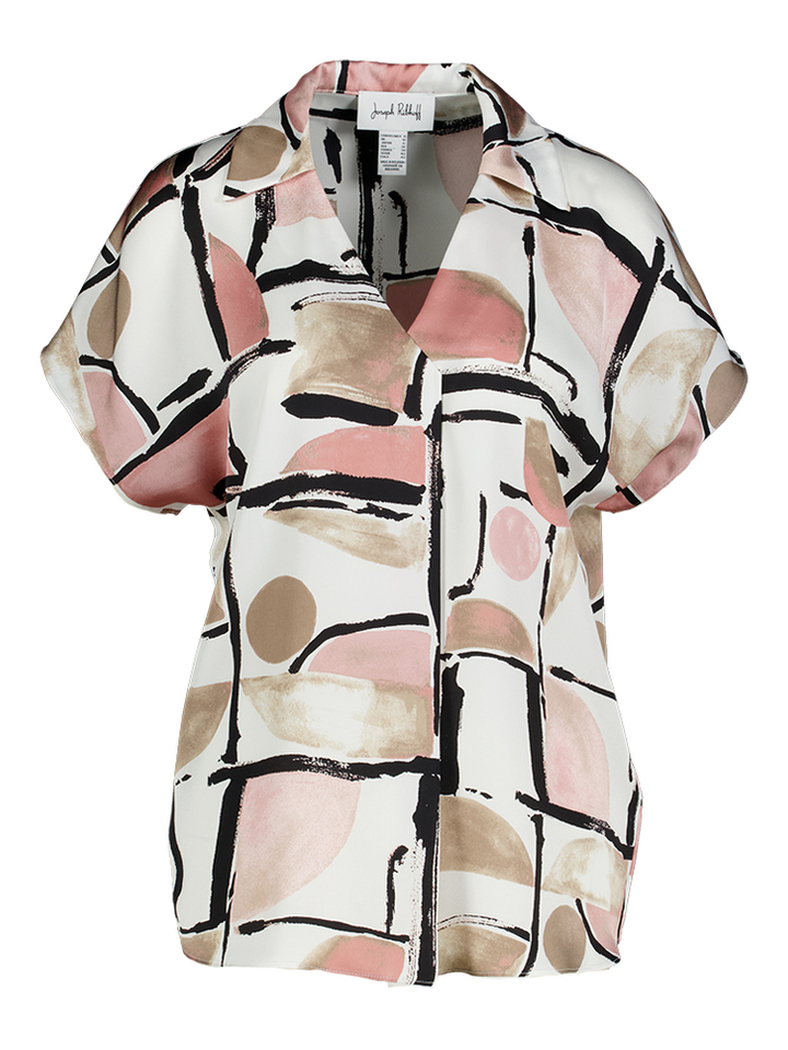 Beige bloes met multicolor print Joseph Ribkoff 