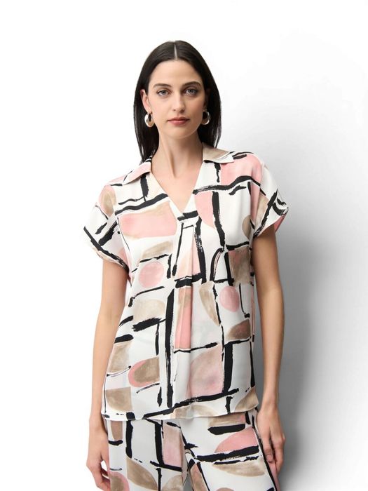 Beige bloes met multicolor print Joseph Ribkoff