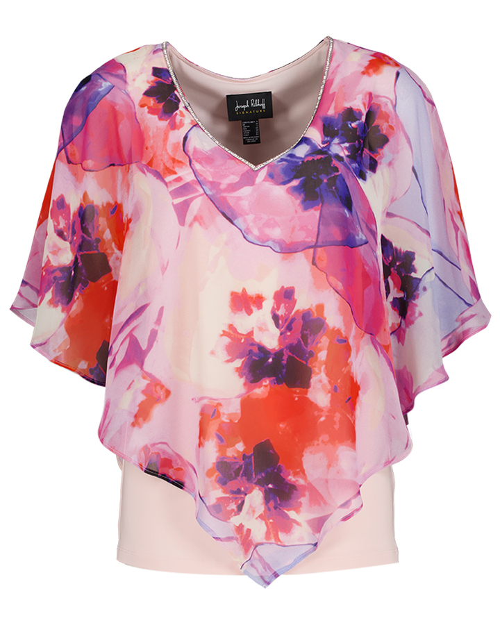 Rooskleurige bloes met bloemenprint Joseph Ribkoff