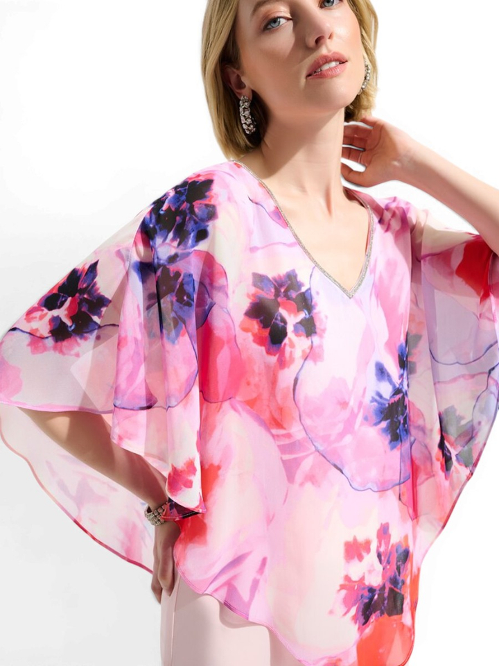 Rooskleurige bloes met bloemenprint Joseph Ribkoff