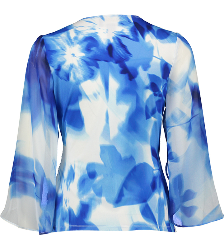 Blauwe blouse met V-hals Joseph Ribkoff 