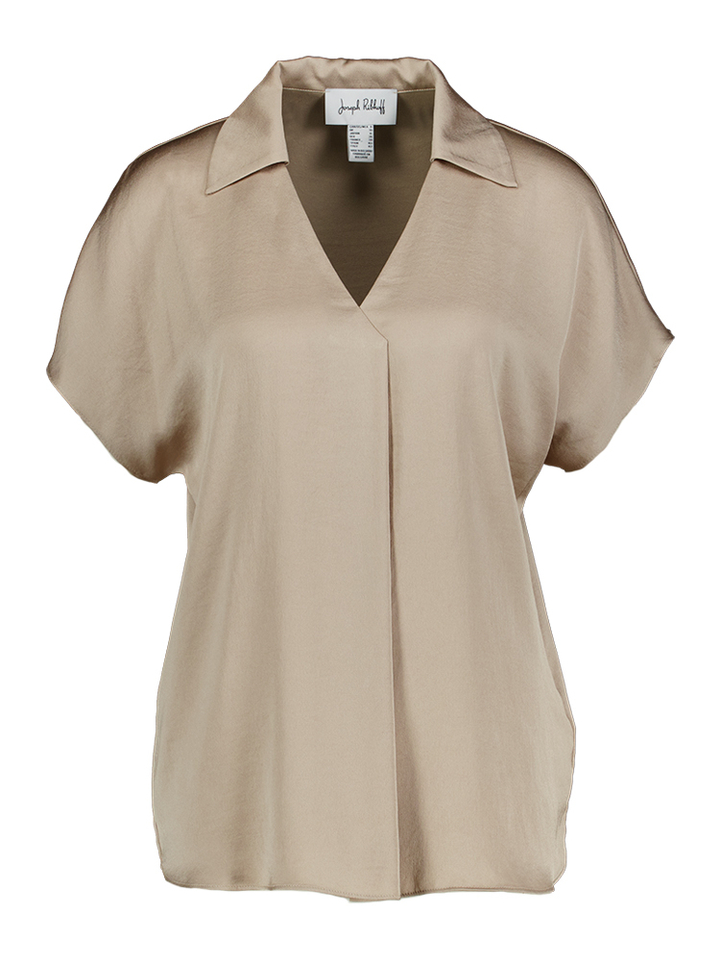 Beige bloes met polo kraag Joseph Ribkoff 