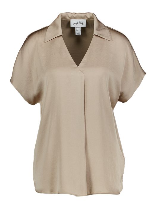 Beige bloes met polo kraag Joseph Ribkoff