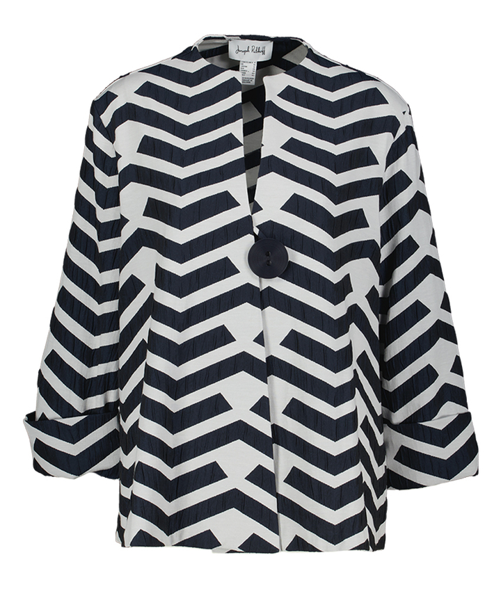 Zwart met beige blouse met motief Joseph Ribkoff