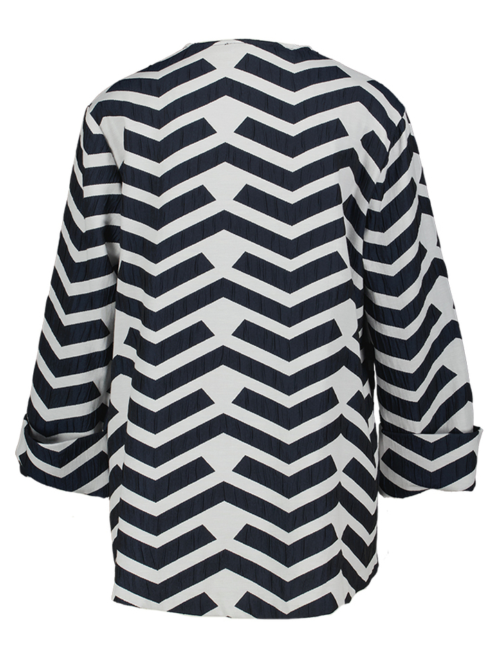 Zwart met beige blouse met motief Joseph Ribkoff