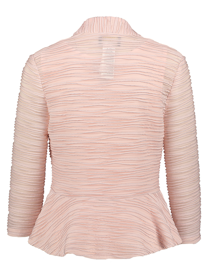 Roze set top en jas met zilver structuur Joseph Ribkoff