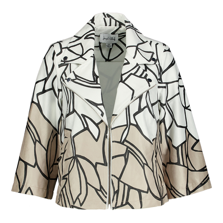 Beige/ecru jas met print Joseph Ribkoff 