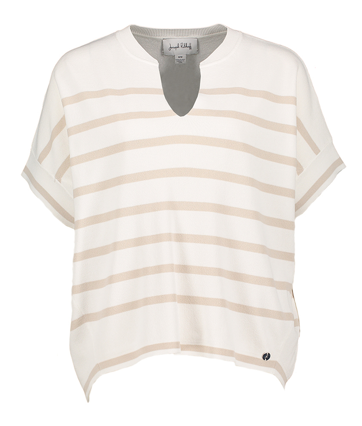 Witte fijne pull met beige strepen Joseph Rikoff