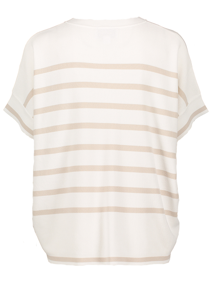 Witte fijne pull met beige strepen Joseph Rikoff