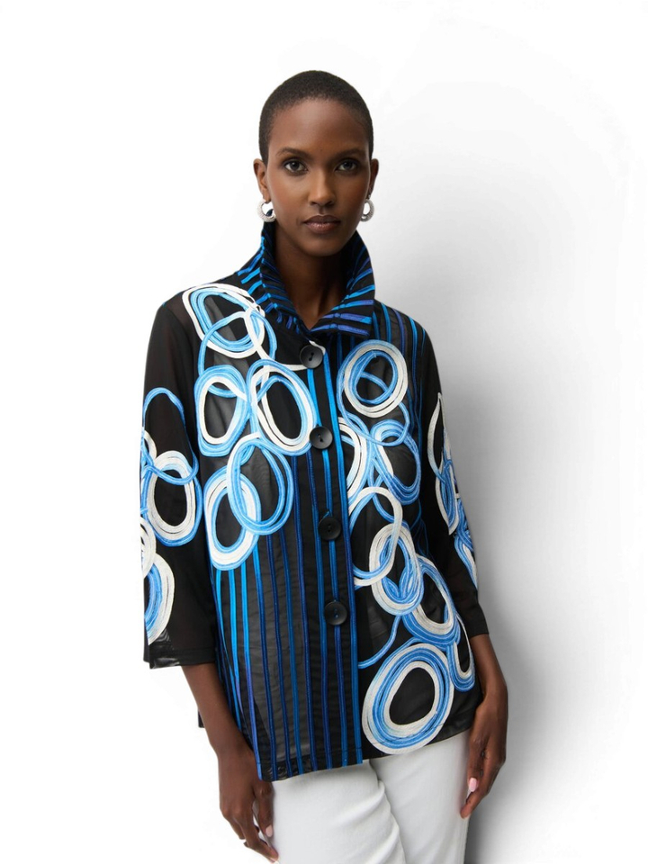 Multicolor doorzichtige gilet met print Joseph Ribkoff