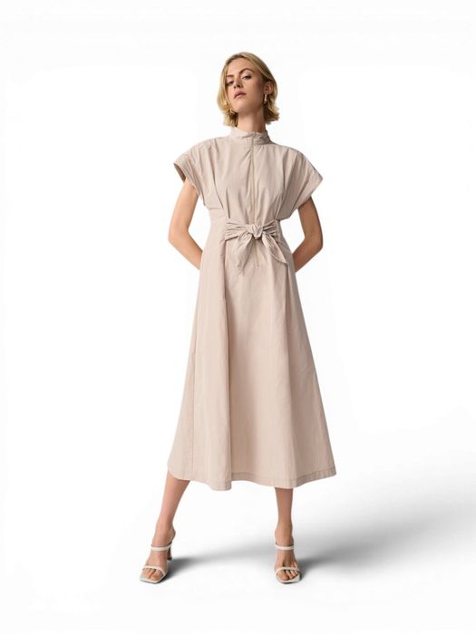 Beige jurk met knoop detail Joseph Ribkoff