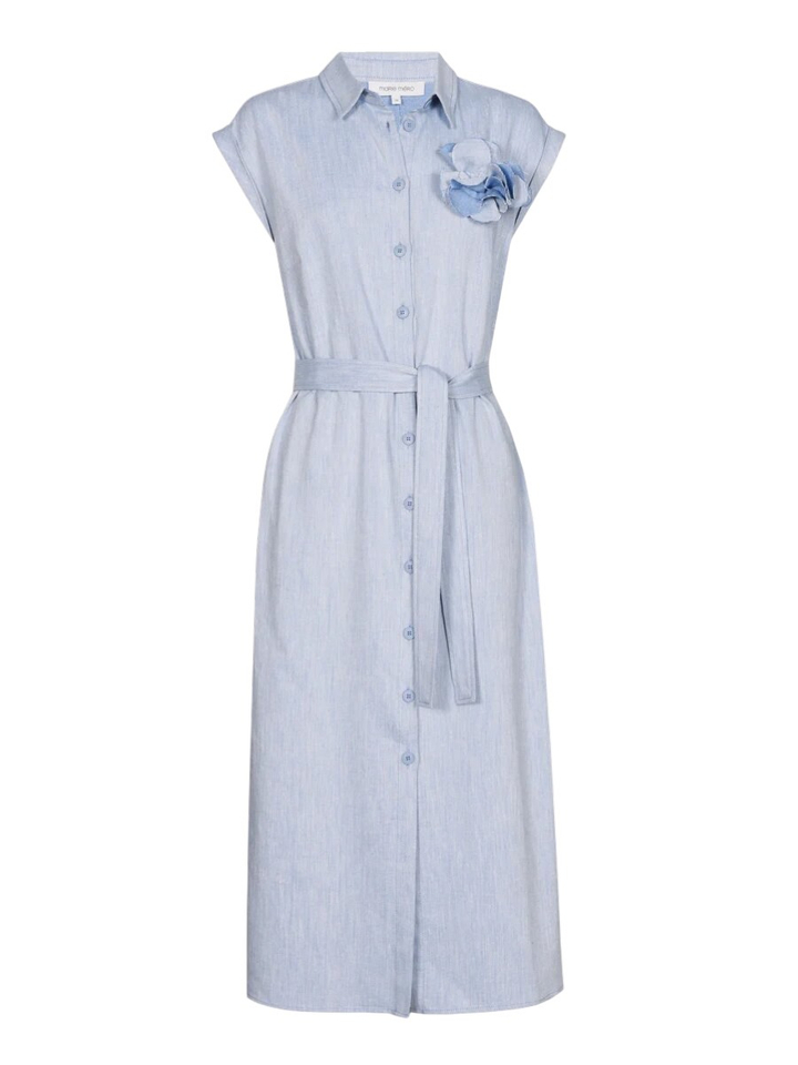 Blauwe lange jurk met knopen Marie Méro 