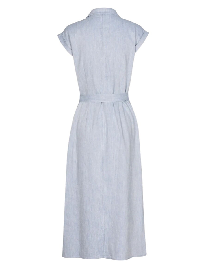 Blauwe lange jurk met knopen Marie Méro 