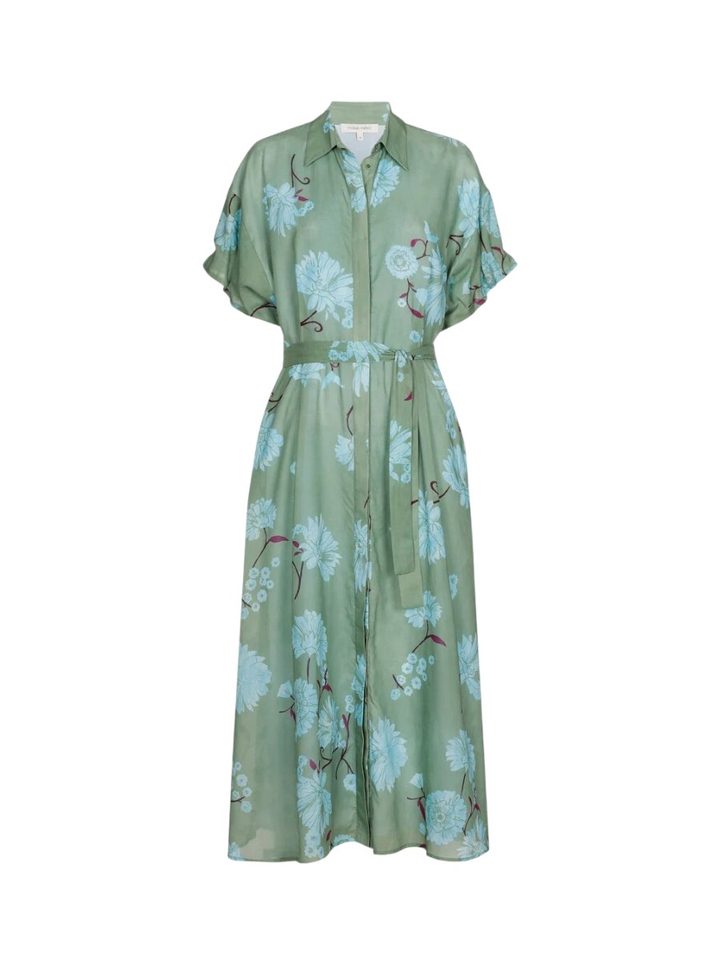 Groene halflange jurk met print Marie Mero 